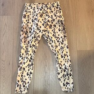 Fabletics Cream and Black Animal Print Leggings
